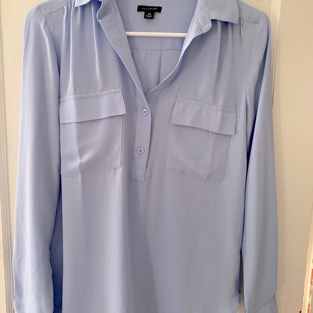 Ann Taylor light blue blouse size XS